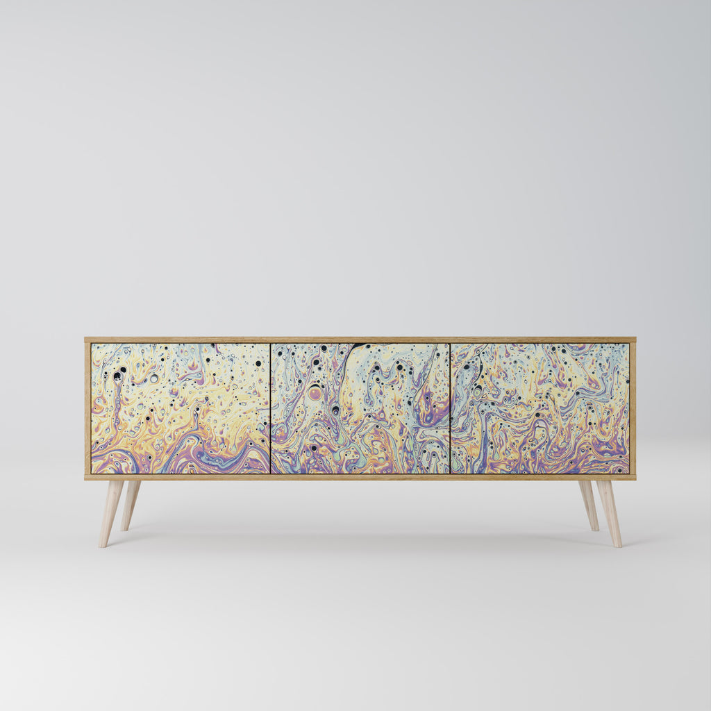 Mueble de TV de 3 puertas MOSAIC OF COLORS efecto roble