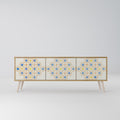 PATTERNED PRISM 3-Door TV Stand in Oak Effect