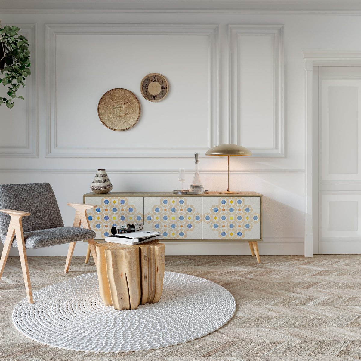 PATTERNED PRISM Mueble de TV de 3 Puertas