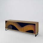 HOLLOW TIME 3-Door TV Stand in Oak Effect