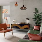 HOLLOW TIME 3-Door TV Stand in Oak Effect