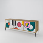 COOL STORY 3-Door TV Stand in Oak Effect