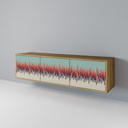 CHROMA CONTOURS 3-Door TV Stand in Oak Effect