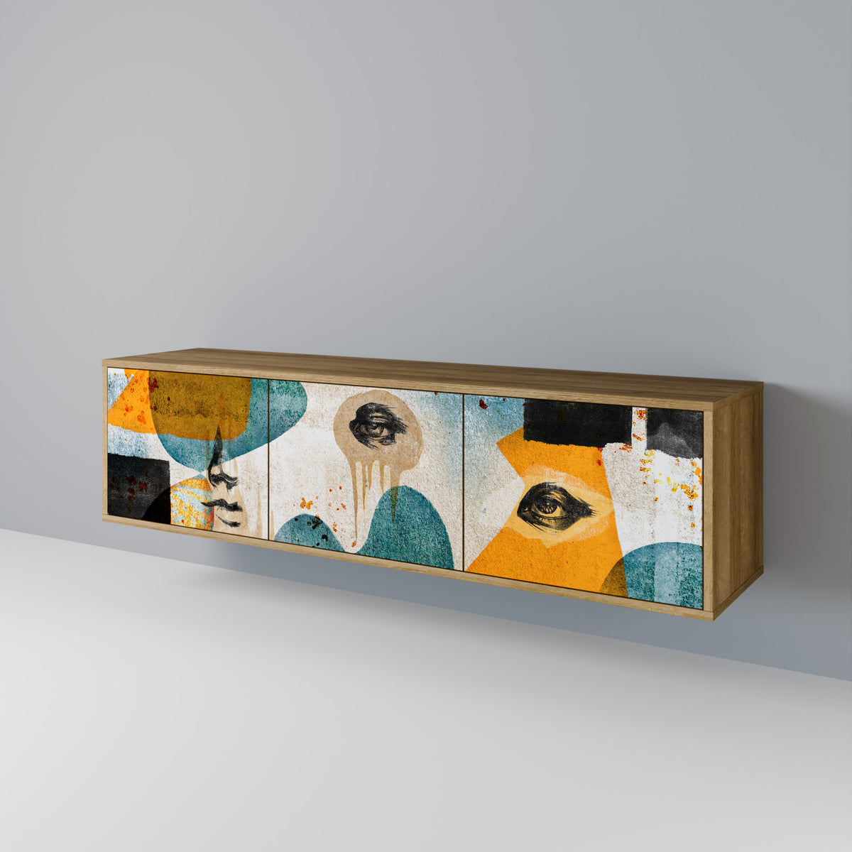 ABSTRACT FACES Mueble de TV de 3 Puertas