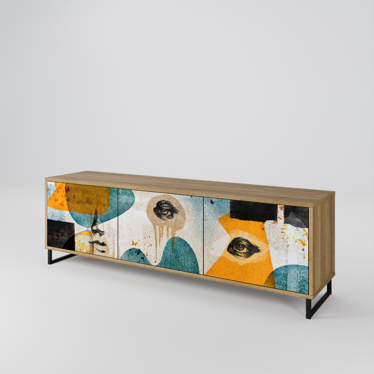 ABSTRACT FACES Mueble de TV de 3 Puertas