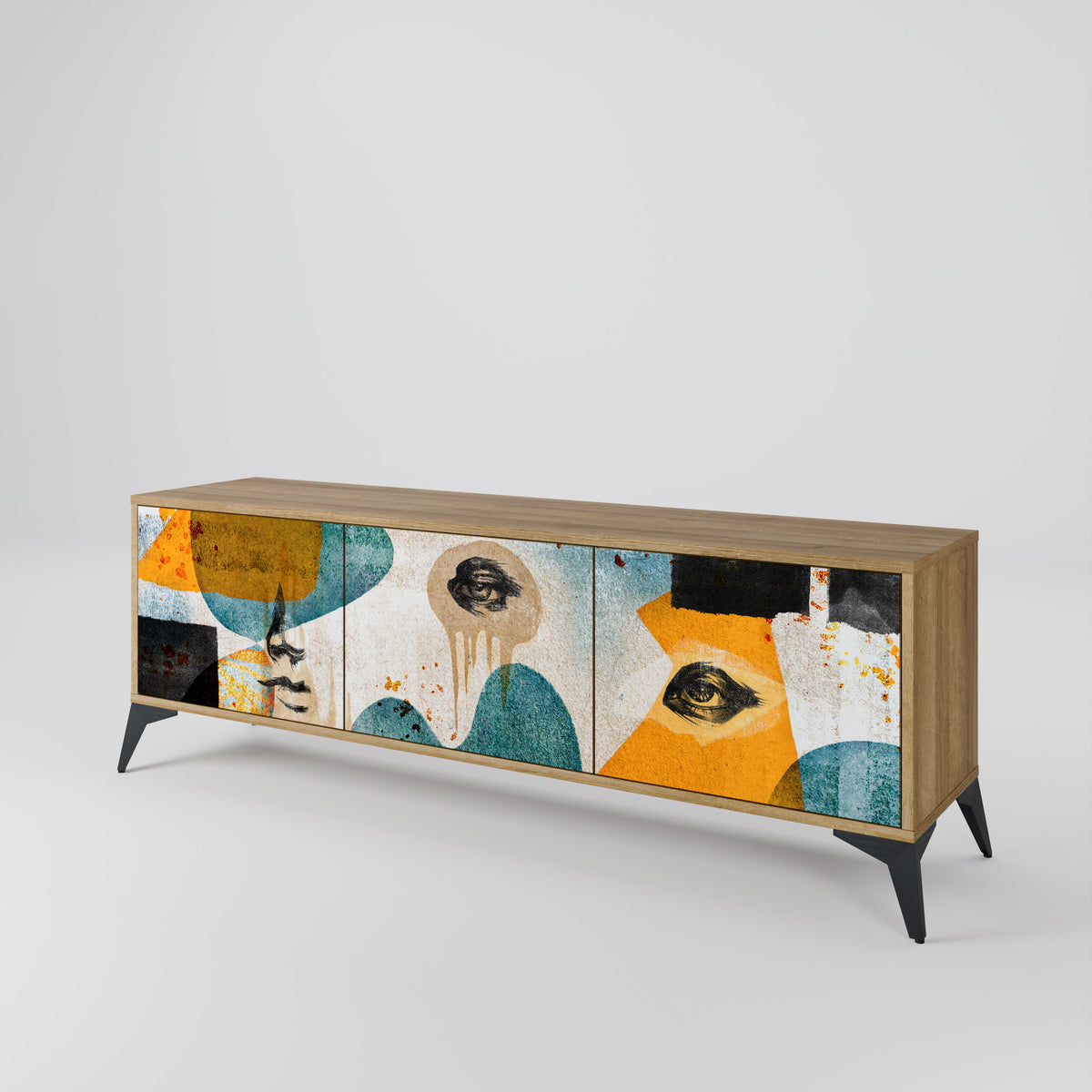 ABSTRACT FACES Mueble de TV de 3 Puertas