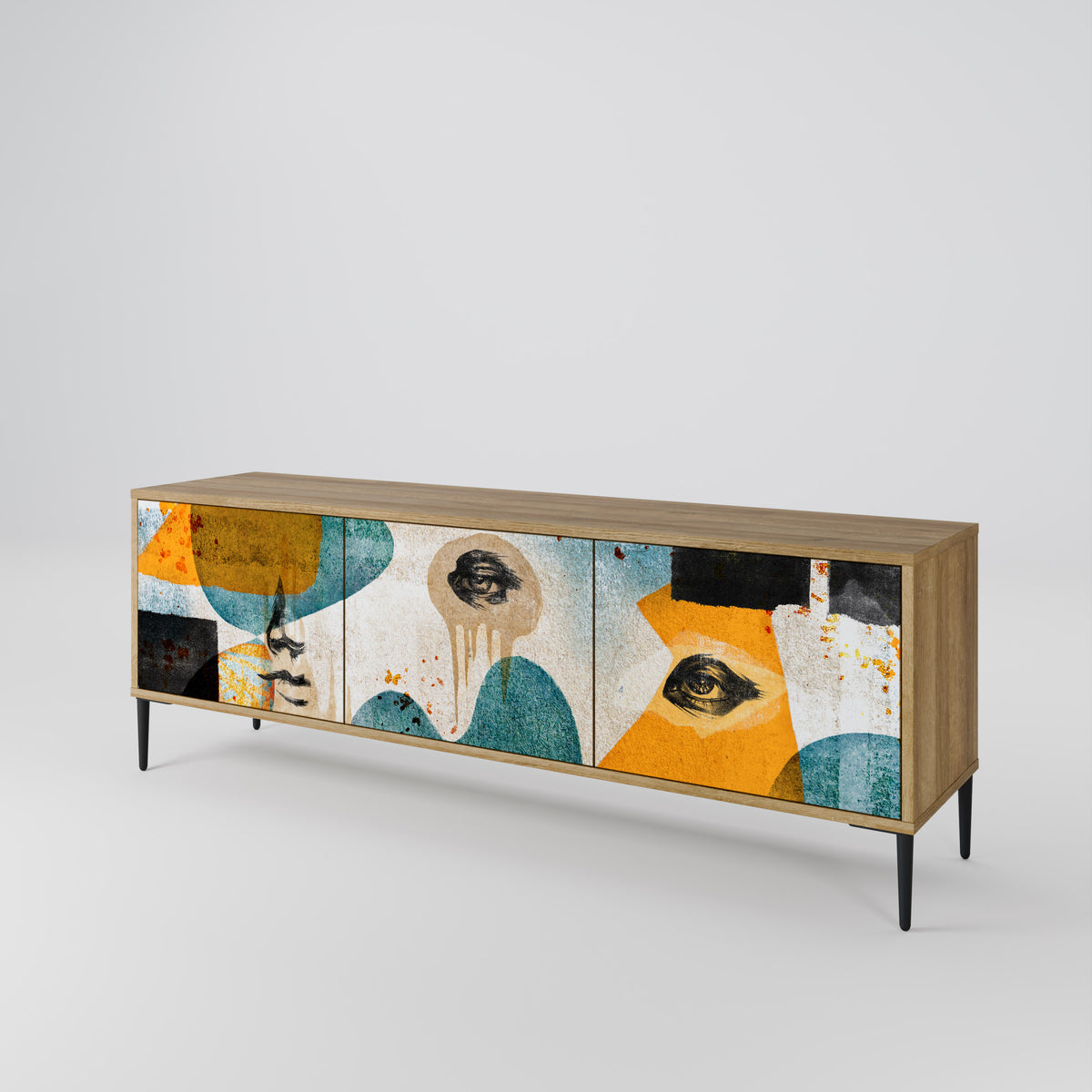 ABSTRACT FACES Mueble de TV de 3 Puertas