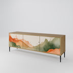 WATERCOLOUR PEAKS 3-Door TV Stand in Oak Effect