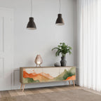 WATERCOLOUR PEAKS 3-Door TV Stand in Oak Effect