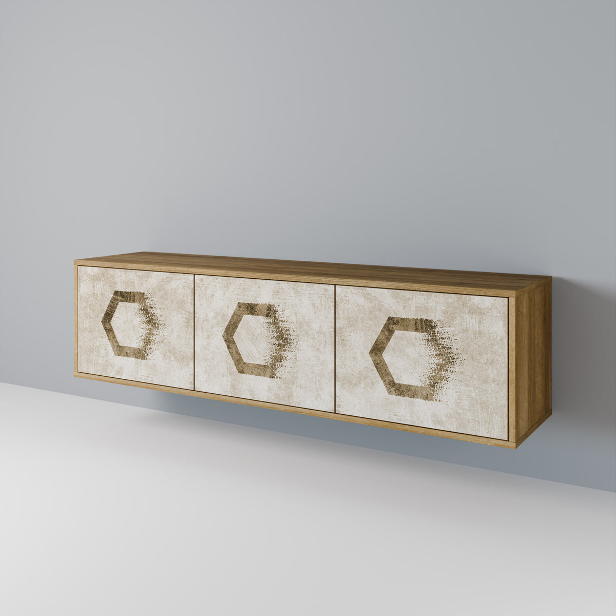 HEXAGONAL SHAPES Mueble de TV de 3 Puertas