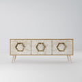 HEXAGONAL SHAPES 3-Door TV Stand in Oak Effect