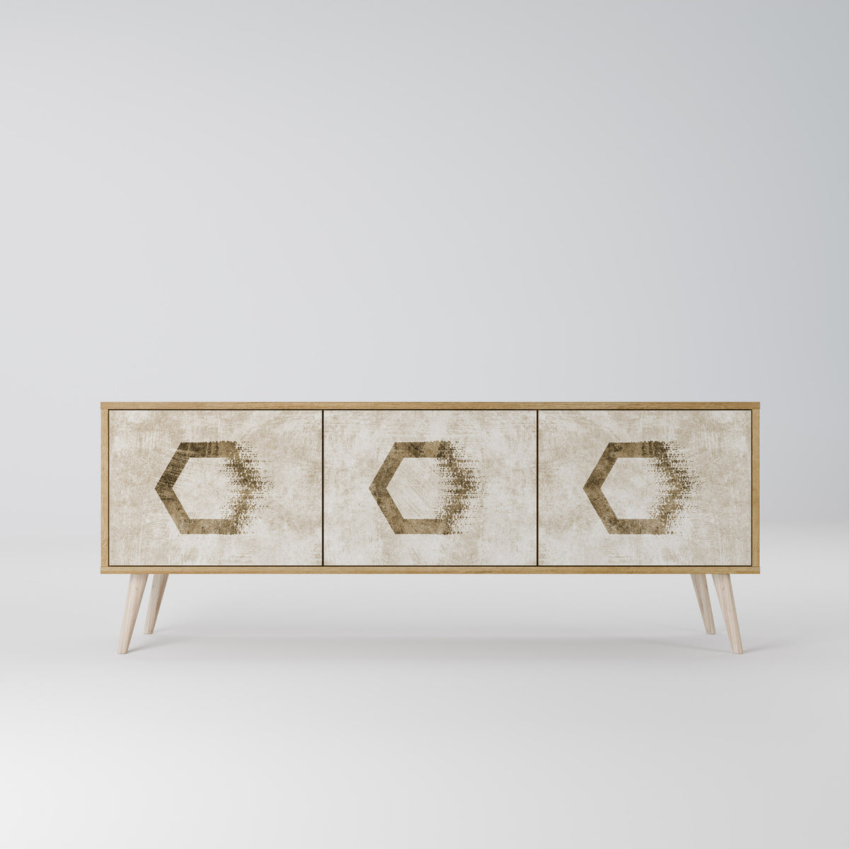 HEXAGONAL SHAPES Mueble de TV de 3 Puertas