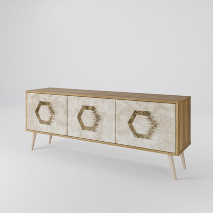 HEXAGONAL SHAPES Mueble de TV de 3 Puertas