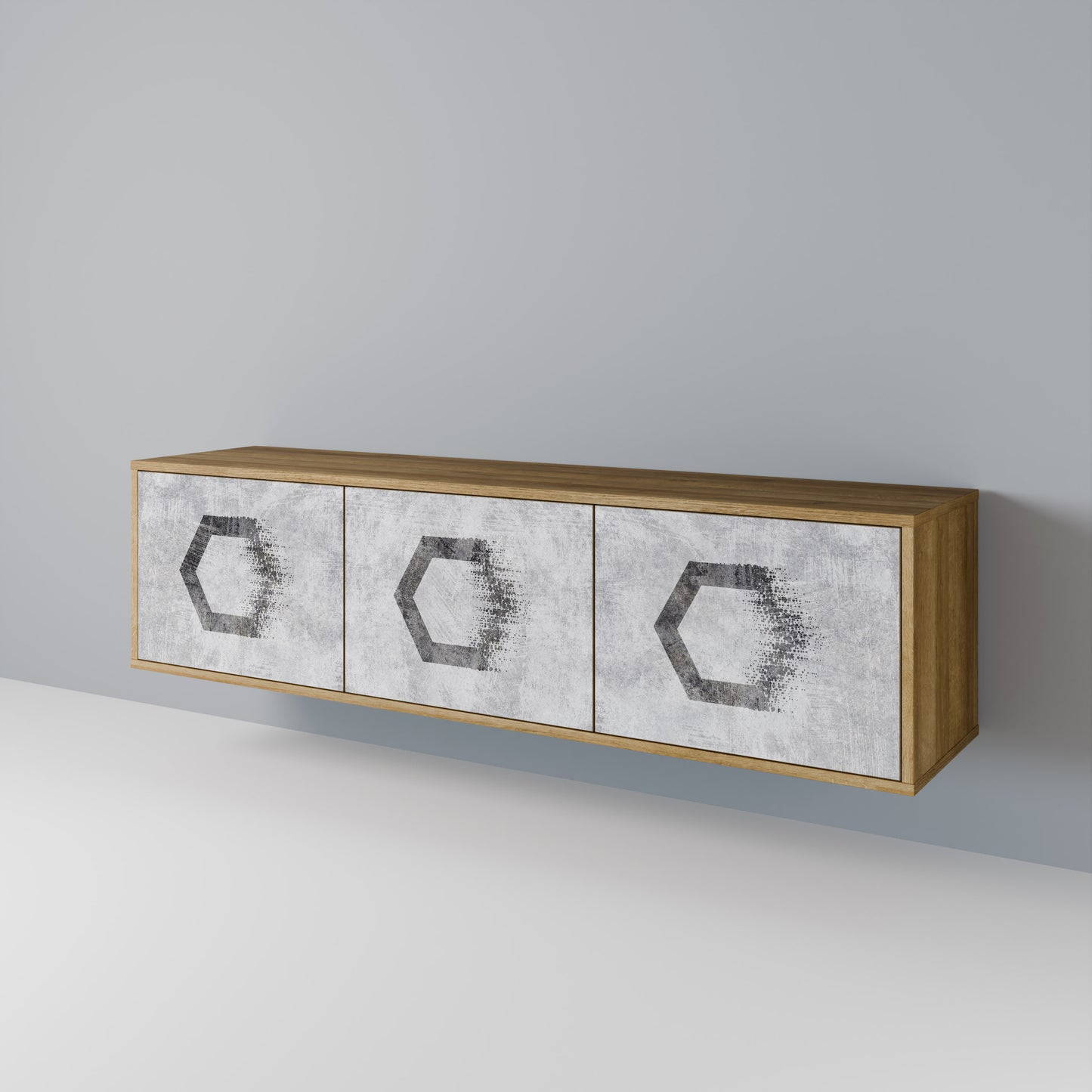 HEXAGONAL FIGURES Mueble de TV de 3 Puertas