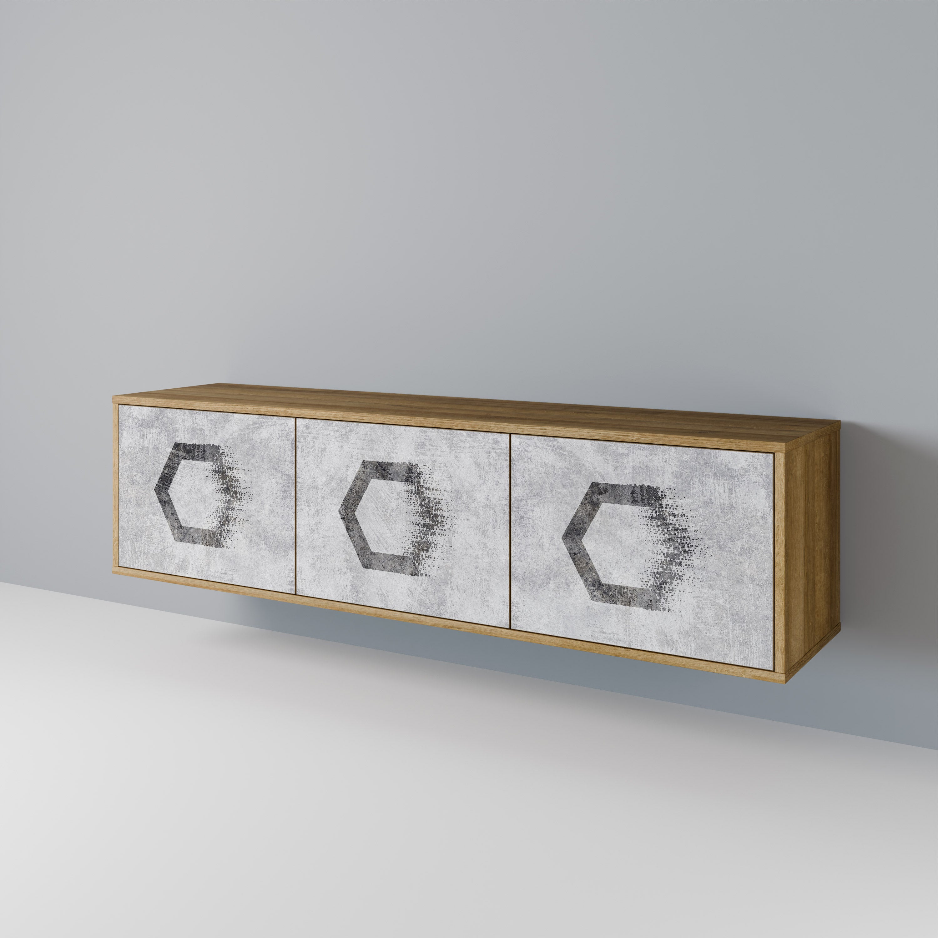 HEXAGONAL FIGURES 3-Door TV Cabinet