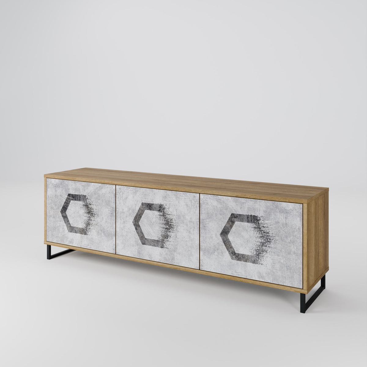 HEXAGONAL FIGURES Mueble de TV de 3 Puertas