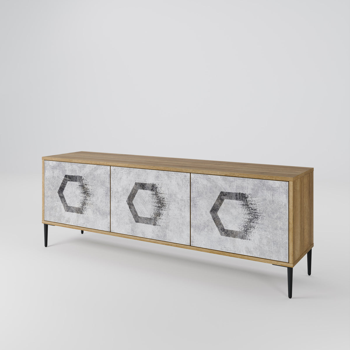 HEXAGONAL FIGURES Mueble de TV de 3 Puertas
