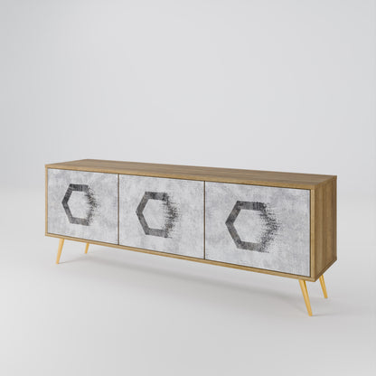 HEXAGONAL FIGURES Mueble de TV de 3 Puertas