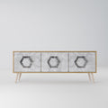 HEXAGONAL FIGURES 3-Door TV Stand in Oak Effect