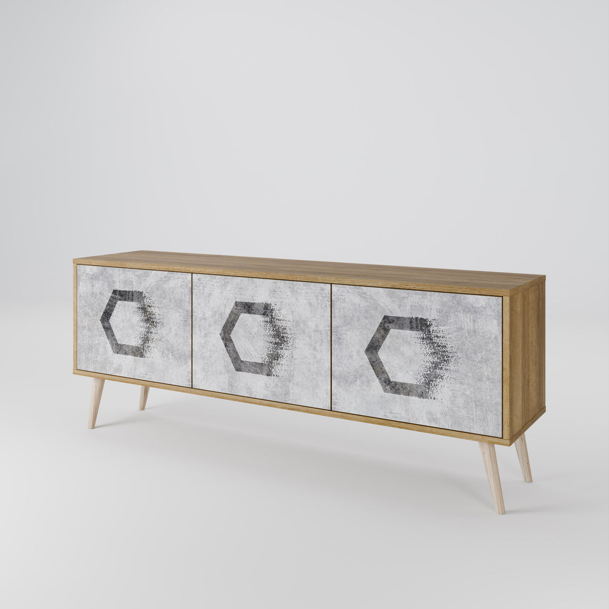 HEXAGONAL FIGURES Mueble de TV de 3 Puertas