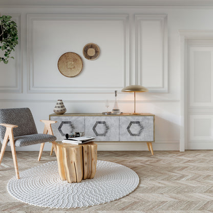 HEXAGONAL FIGURES Mueble de TV de 3 Puertas