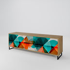 CIRCULAR RHAPSODY 3-Door TV Stand in Oak Effect