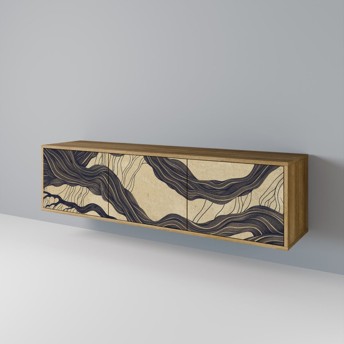 UNIFIED FRAGMENTS Mueble de TV de 3 Puertas