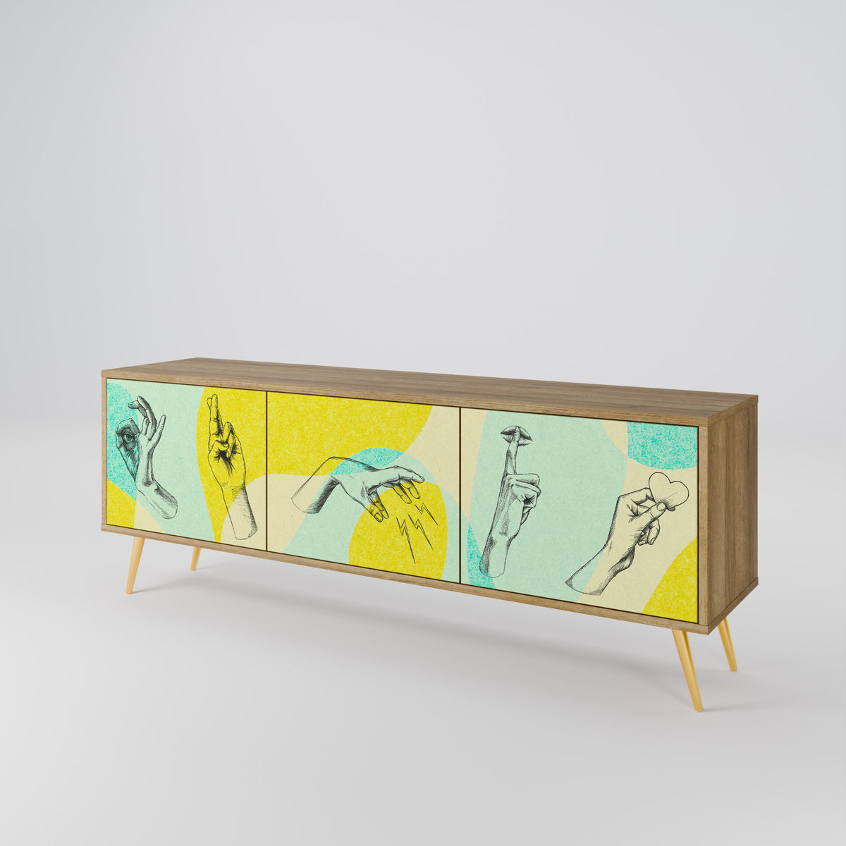 BODY LANGUAGE Mueble de TV de 3 Puertas