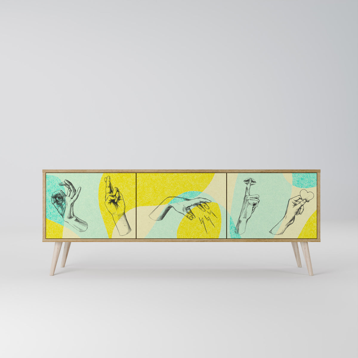BODY LANGUAGE Mueble de TV de 3 Puertas