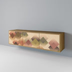 GEOMETRIC FUSION 3-Door TV Stand in Oak Effect