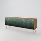 ORNAMENTAL GLIMMER 3-Door TV Stand in Oak Effect