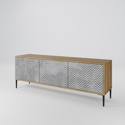 CONCRETE ZIG ZAG Mueble de TV de 3 Puertas