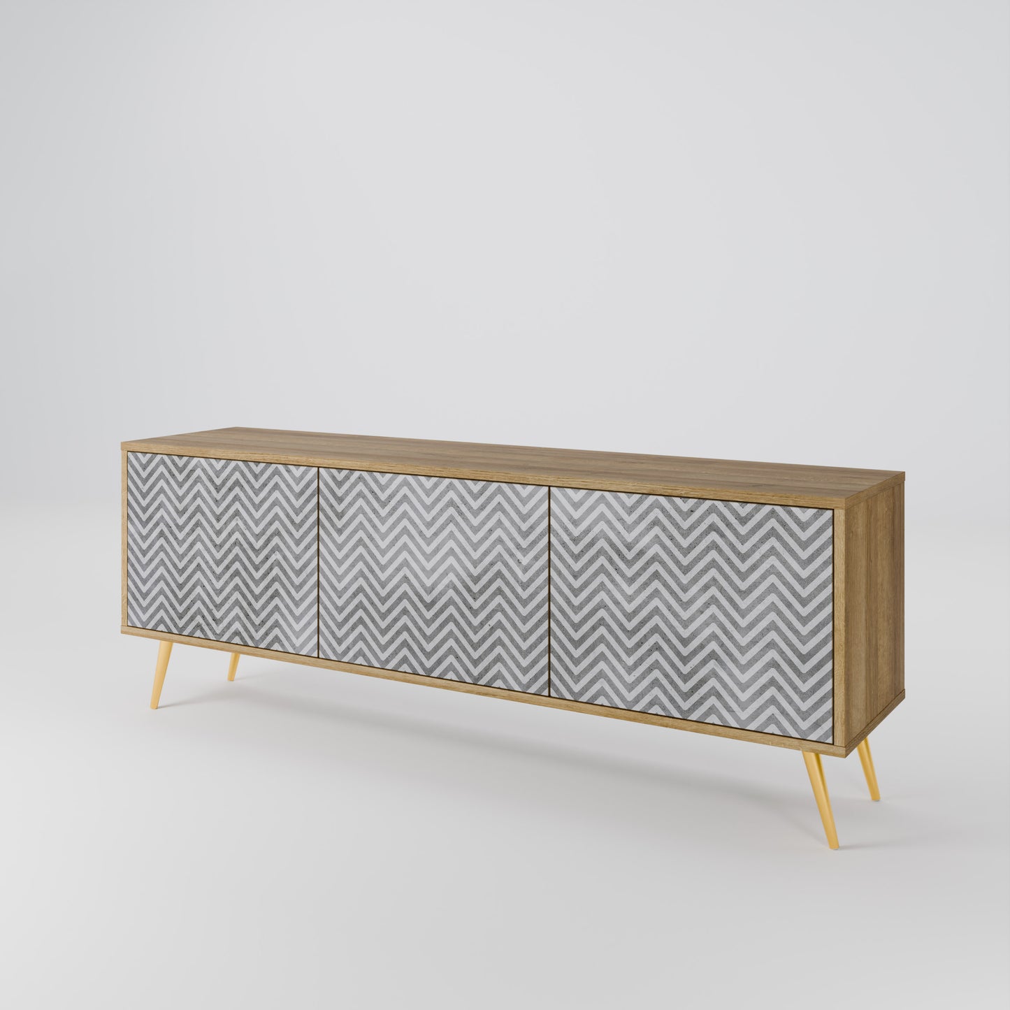 CONCRETE ZIG ZAG Mueble de TV de 3 Puertas