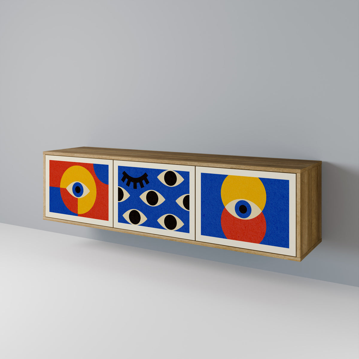 GEOMETRIC EYES Mueble de TV de 3 Puertas