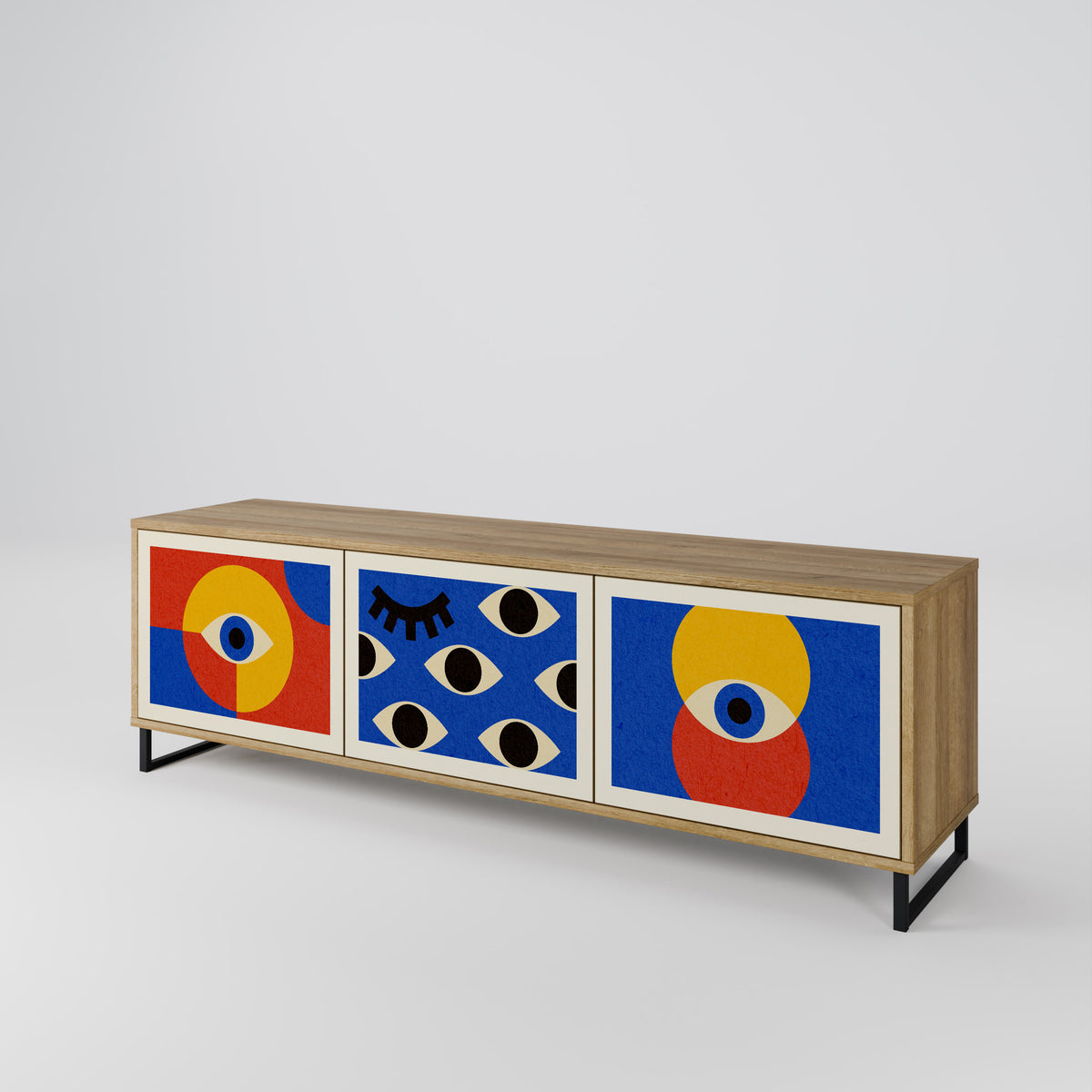 GEOMETRIC EYES Mueble de TV de 3 Puertas