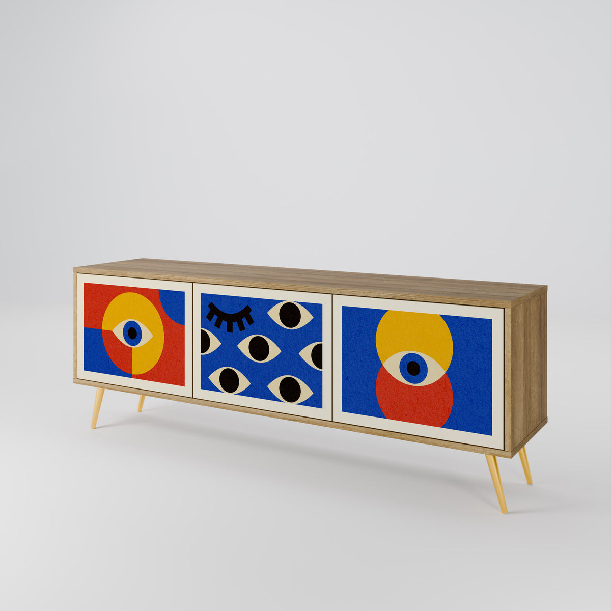 GEOMETRIC EYES Mueble de TV de 3 Puertas