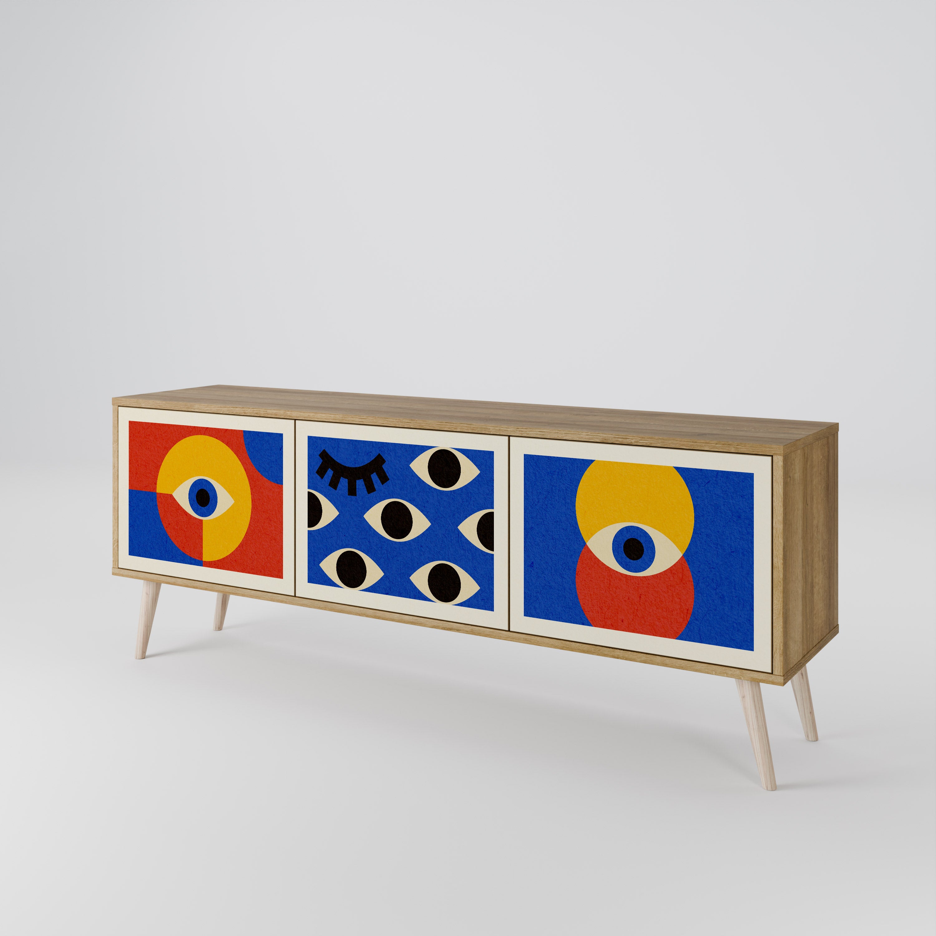 GEOMETRIC EYES 3-Door TV Cabinet