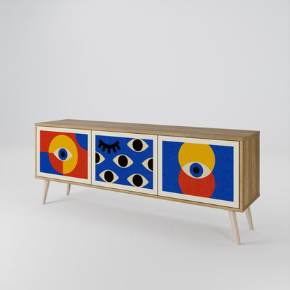 GEOMETRIC EYES Mueble de TV de 3 Puertas