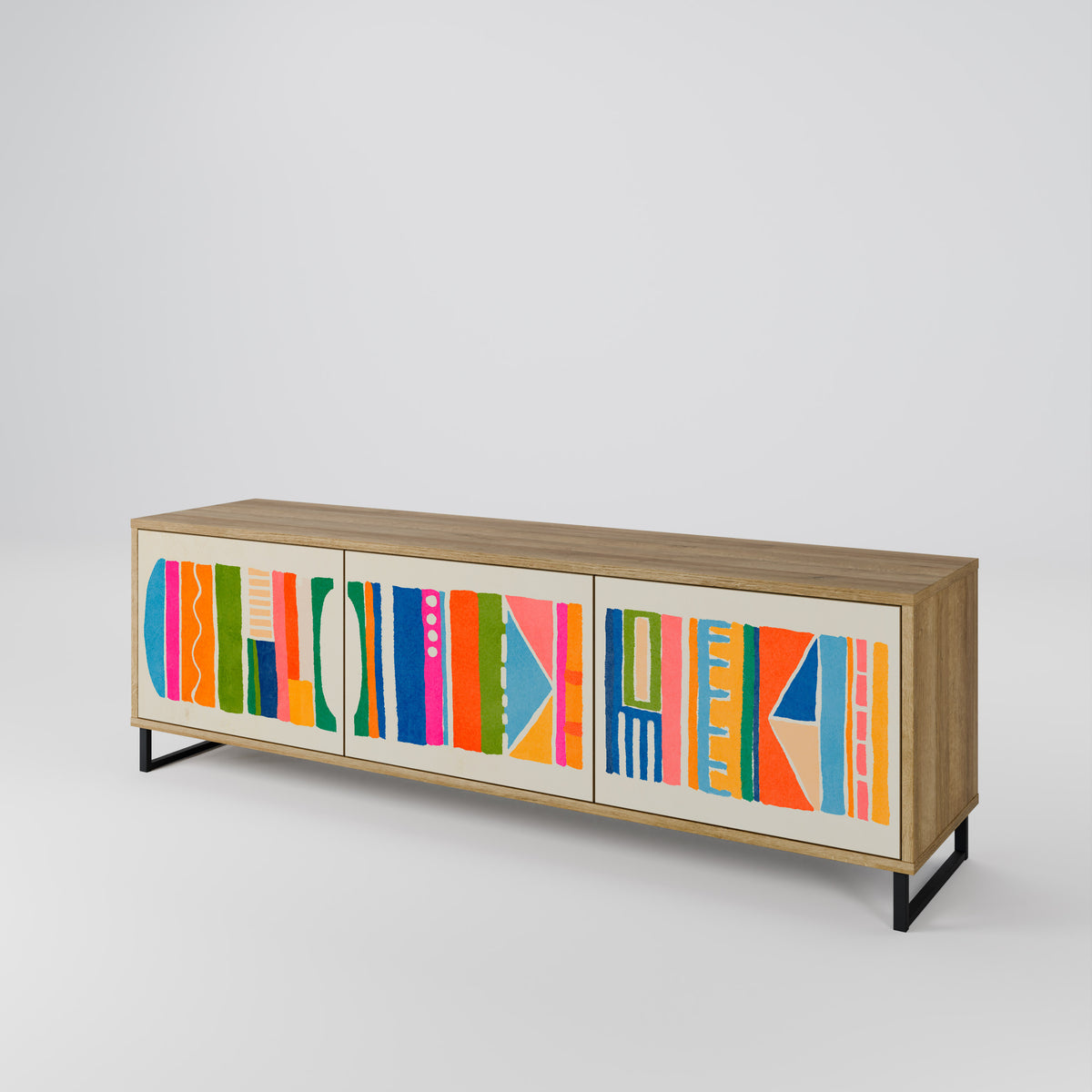 GEOMETRIC SHINE Mueble de TV de 3 Puertas