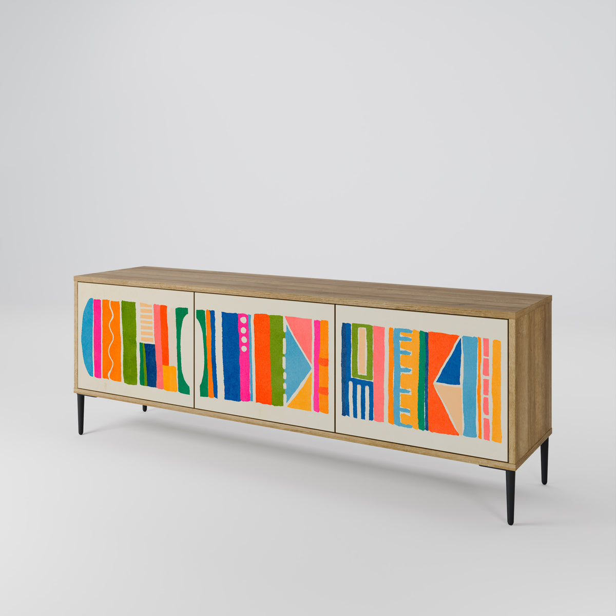 GEOMETRIC SHINE Mueble de TV de 3 Puertas
