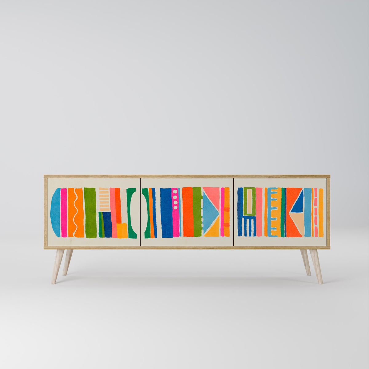 GEOMETRIC SHINE Mueble de TV de 3 Puertas