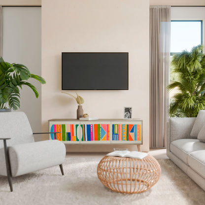 GEOMETRIC SHINE Mueble de TV de 3 Puertas