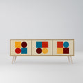 GEOMETRIC PUZZLE 3-Door TV Stand in Oak Effect