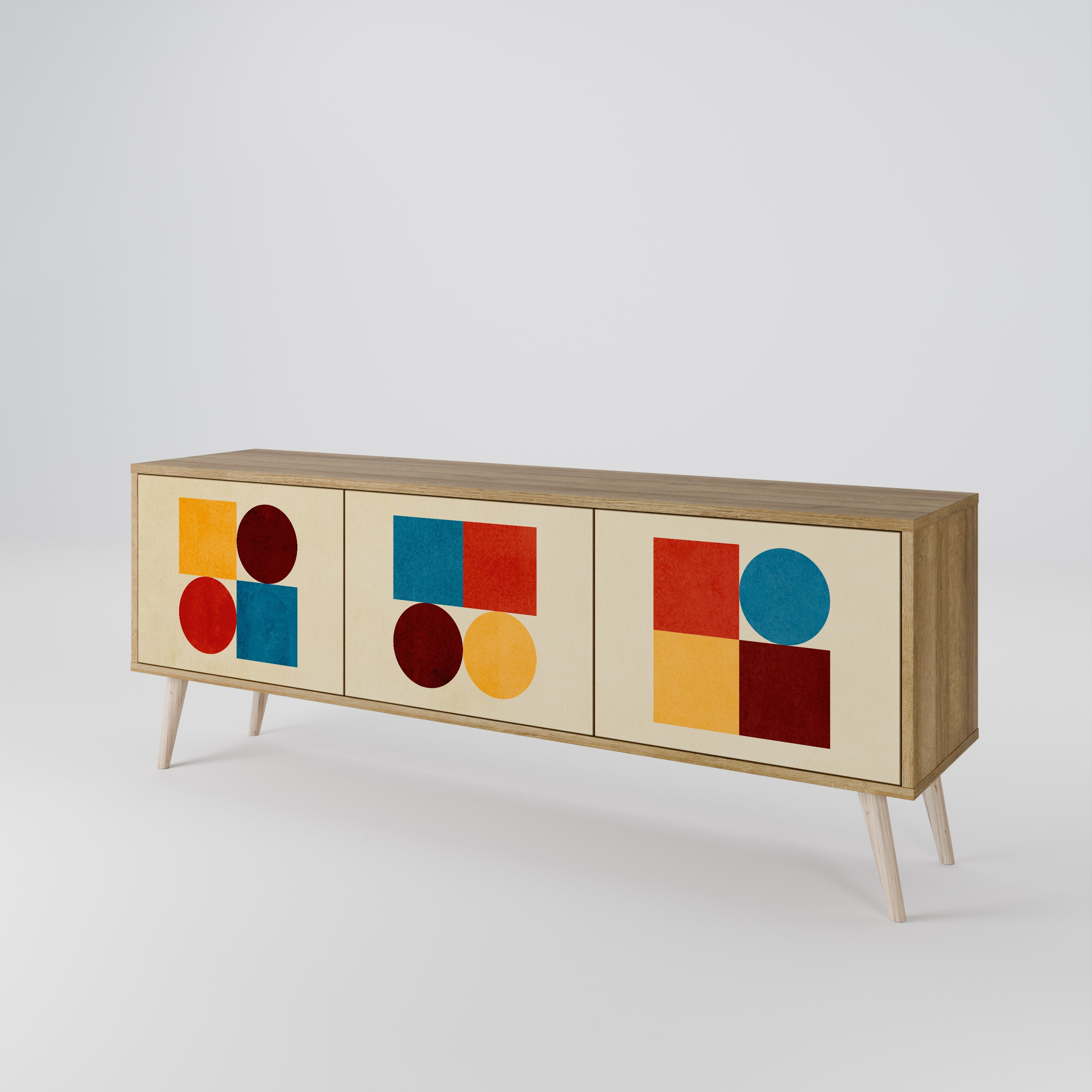 GEOMETRIC PUZZLE 3-Door TV Cabinet