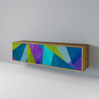 COLD SHOWCASE 3-Door TV Stand in Oak Effect