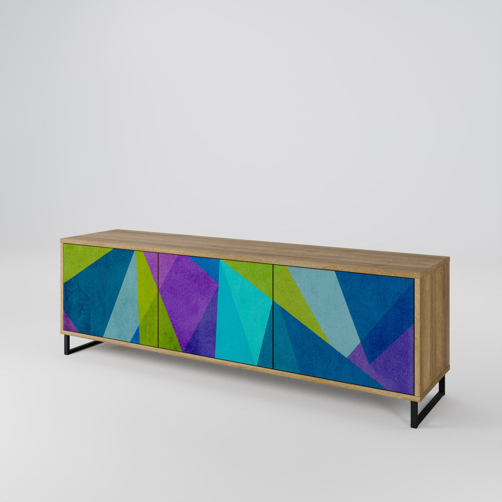 COLD SHOWCASE 3-Door TV Stand in Oak Effect