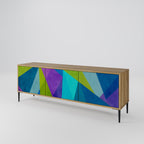 COLD SHOWCASE 3-Door TV Stand in Oak Effect