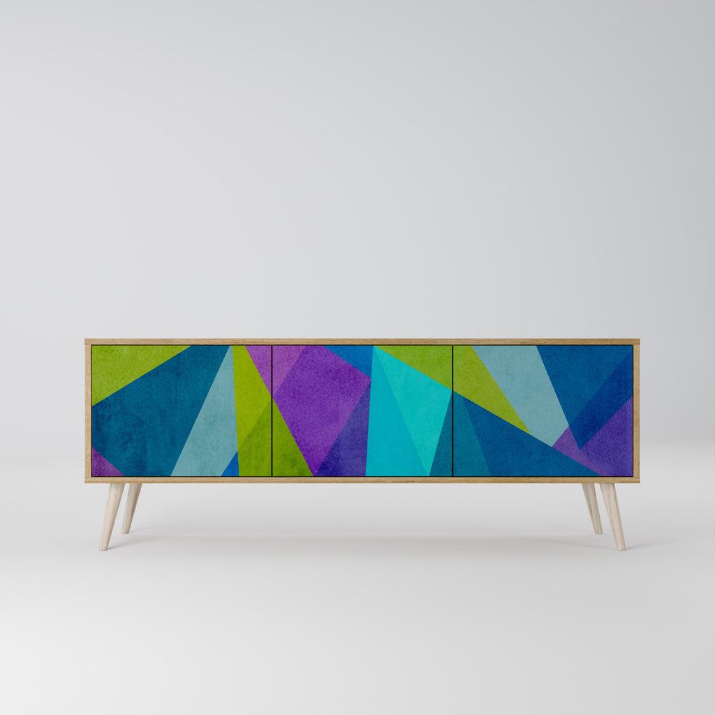 COLD SHOWCASE 3-Door TV Stand in Oak Effect