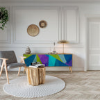 COLD SHOWCASE 3-Door TV Stand in Oak Effect