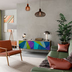 COLD SHOWCASE 3-Door TV Stand in Oak Effect